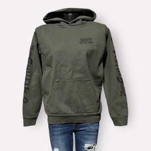 BKE Sullen NEW w/ FLAW Hoodie Sweater Mens Small DK Black Art Octopus Green Gray